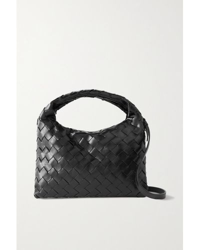 Bottega Veneta Mini Hop Intrecciato Leather Shoulder Bag - Black