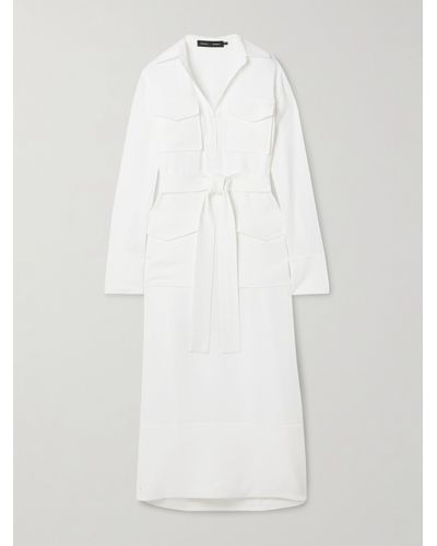 Proenza Schouler Vanessa Belted Crepe Midi Dress - White