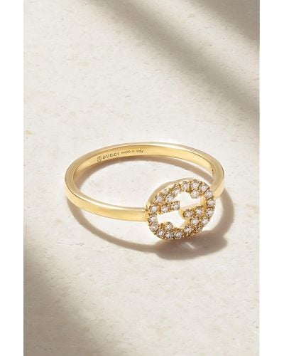 Gucci Gg Ring Aus 18 Karat Gold Mit Diamanten - Natur