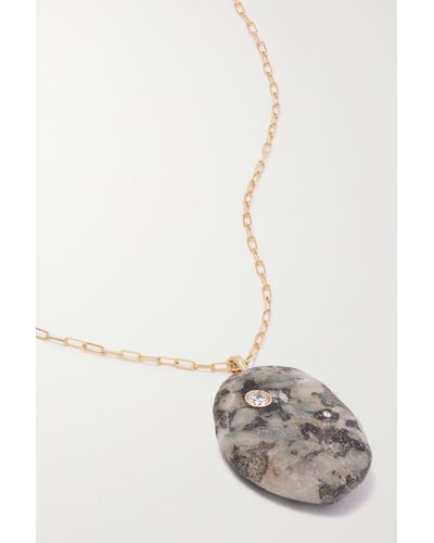 CVC Stones Nuit 18-karat Gold, Stone And Diamond Necklace - White