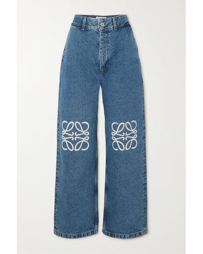 Loewe Anagram Cropped Jeans - Blue