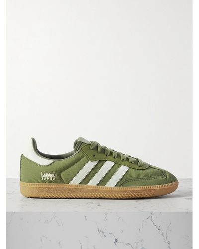 adidas Originals Samba Og Leather-trimmed Shell Trainers - Green