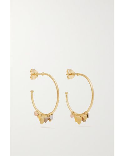 Sia Taylor Rainbow Flutter Small 18-karat Yellow, Rose, White Gold And Platinum Hoop Earrings - Natural