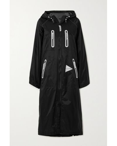 and wander Fly Rain Hooded Pertex® Nylon Jacket - Black