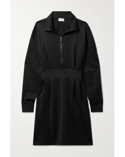 Moncler Pleated Ponte Mini Dress - Black