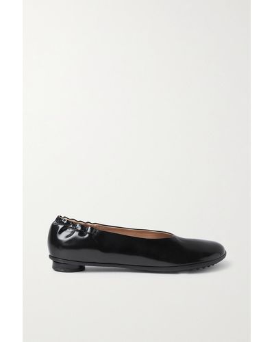 Bottega Veneta Atomic Ballerina Glossed-leather Ballet Flats - Black