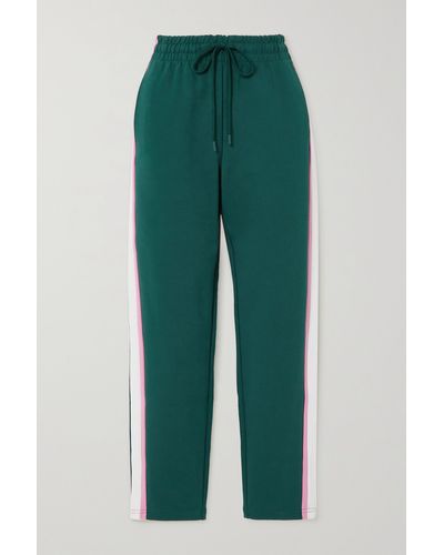 The Upside Franca Striped Organic Cotton-jersey Track Trousers - Green