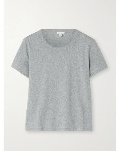 Skin + Net Sustain Cait Verkürztes T-shirt Aus Jersey Aus Bio-pima-baumwolle - Grau