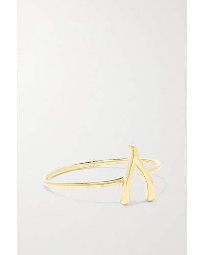 Jennifer Meyer Mini Wishbone 18-karat Gold Ring - Metallic