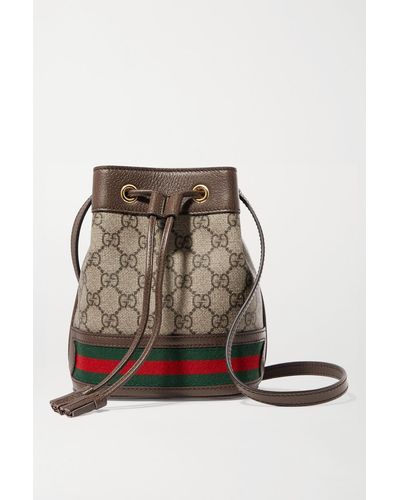 Gucci Ophidia GG Bucket Bag Leather Ebru - Braun