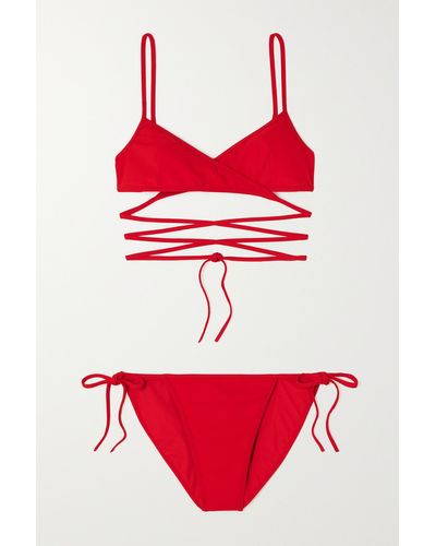 Balenciaga Bikini Aus Stretch-material Zum Binden - Rot