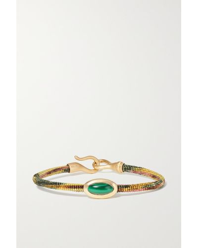 Ole Lynggaard Copenhagen Life 18-karat Gold, Malachite And Cord Bracelet - Green