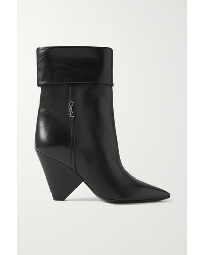 Saint Laurent Niki Ankle Boots Aus Leder - Schwarz