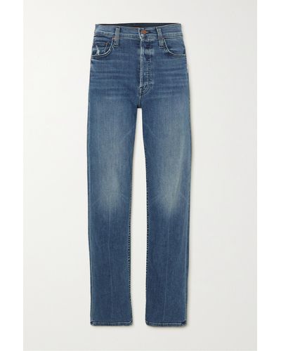 Mother + Net Sustain The Tomcat Hover High-rise Straight Leg Jeans - Blue