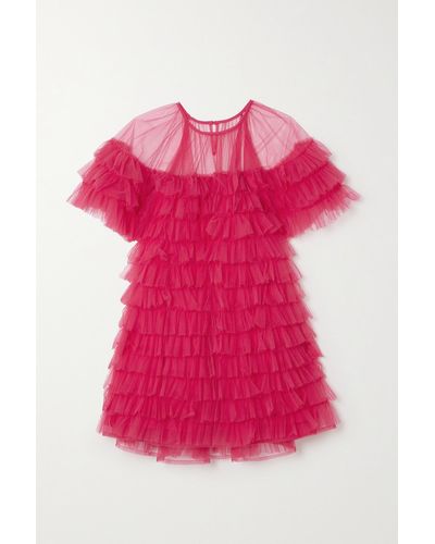 Molly Goddard Roberta Ruffled Tulle Mini Dress - Pink