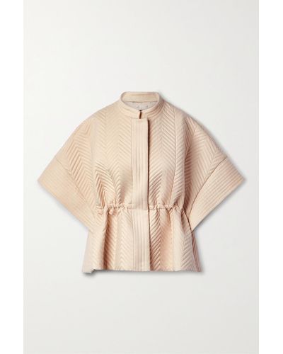 Gucci Quilted Padded Wool Cape - Natural