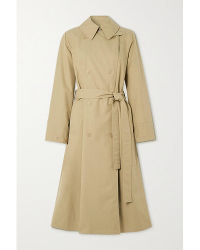 Loewe Double-breasted Cutout Cotton-gabardine Trench Coat - Natural