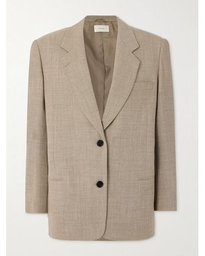 The Row Marina Oversized Wool Blazer - Natural