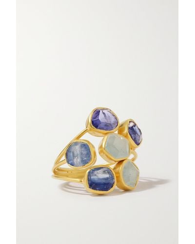 Pippa Small Ring Aus 18 Karat Gold Mit Mehreren Steinen - Blau