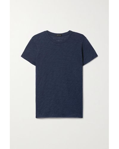 ATM Schoolboy T-shirt Aus Flammgarn-jersey Aus Baumwolle - Blau