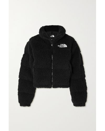 The North Face Nuptse Cropped Recycled-fleece Down Jacket - Black