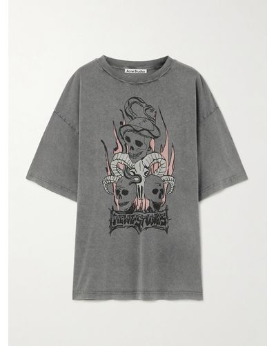 Acne Studios Printed Cotton-jersey T-shirt - Grey