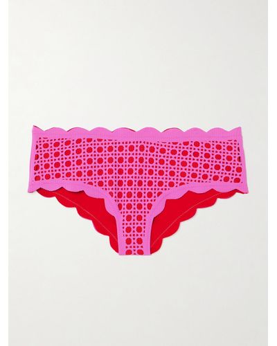 Marysia Swim Spring Scalloped Laser-cut Bikini Briefs - Pink