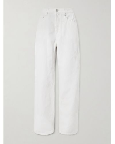 Brunello Cucinelli Cotton And Linen-blend Wide-leg Trousers - White