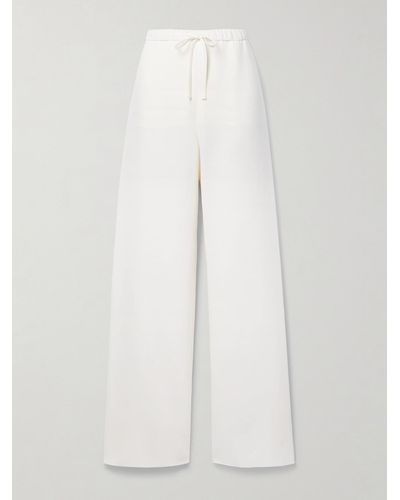 Valentino Garavani Silk Crepe De Chine Wide-leg Trousers - White