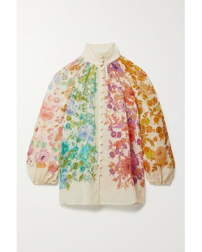 Zimmermann Ramie-Bluse mit Blumen-Print - Mehrfarbig
