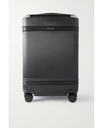 Paravel + Net Sustain Aviator Carry-on Plus Vegan Leather-trimmed Recycled Hardshell Suitcase - Black