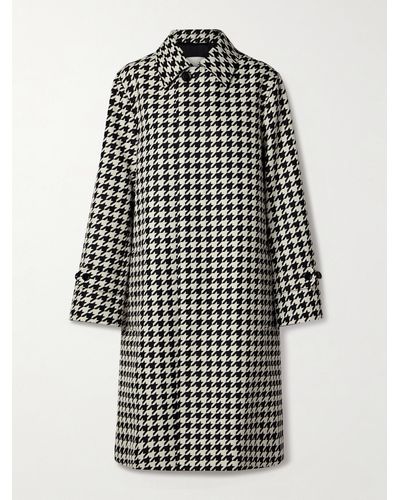 Burberry Houndstooth Twill Coat - Black