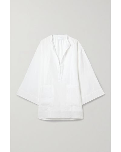 Bondi Born Mini-robe En Lin Biologique Leiden - Blanc