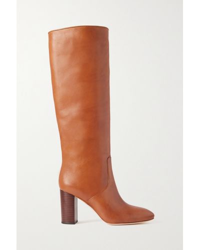 Loeffler Randall + Net Sustain Goldy Leather Knee Boots - Brown