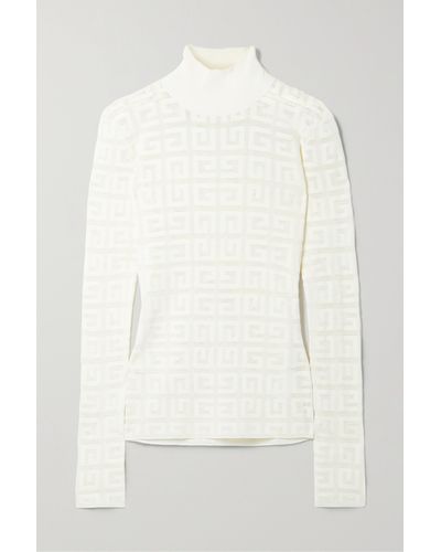 Givenchy Jacquard-knit Turtleneck Jumper - White