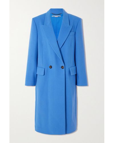 Stella McCartney Double-breasted Notch-lapel Wool Coat - Blue