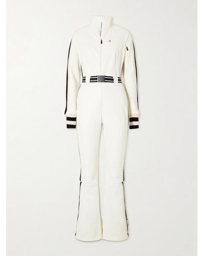 Perfect Moment Crystal Merino Wool-trimmed Faux Leather Ski Suit - Natural