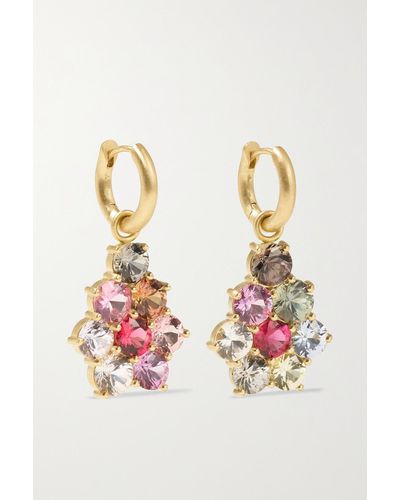 Irene Neuwirth Gemmy Gem 18-karat Gold, Sapphire And Tourmaline Earrings - Metallic