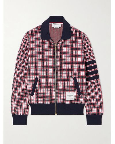 Thom Browne Jacquard-knit Cotton Jacket - Red