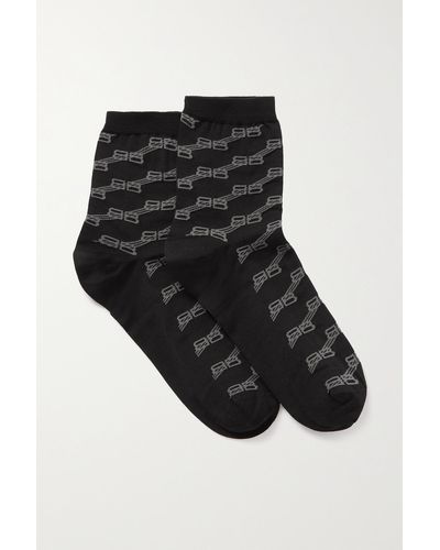 Balenciaga Socken Aus Einer Baumwollmischung In Jacquard-strick - Schwarz