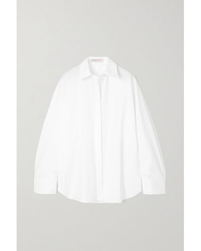 Valentino Garavani Oversized-hemd Aus Baumwollpopeline - Weiß