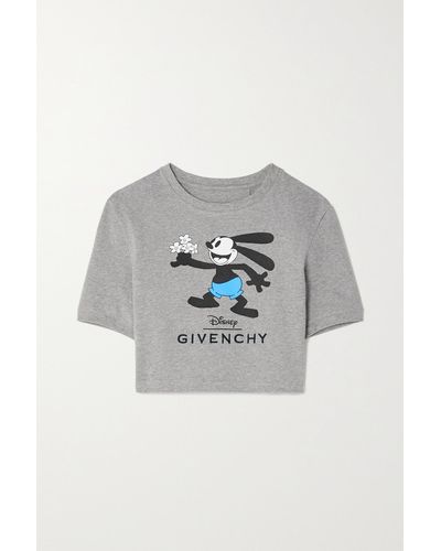 Givenchy T-shirt Raccourci En Jersey De Coton Stretch Imprimé X Disney - Gris