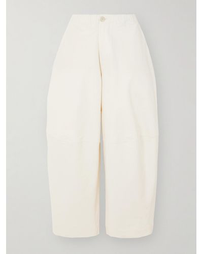 Lauren Manoogian + Net Sustain Panelled Cotton-canvas Wide-leg Trousers - White