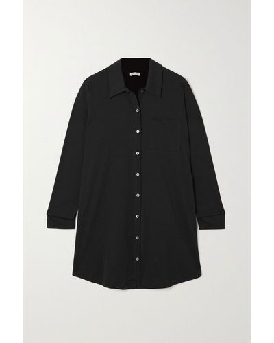 Skin + Net Sustain Claire Organic Pima Cotton-jersey Nightdress - Black