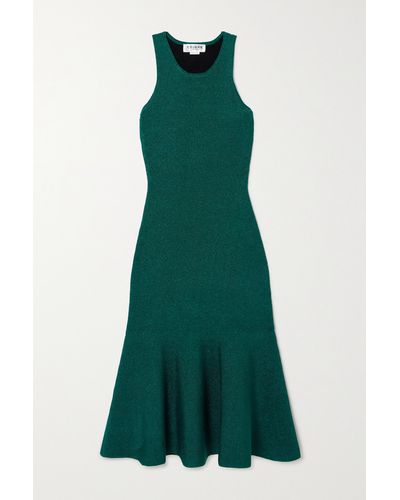 Victoria Beckham Lurex Midi Dress - Green