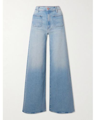 Mother + Net Sustain The Patch Pocket Undercover Sneak Jeans Mit Weitem Bein Und Distressed-details - Blau
