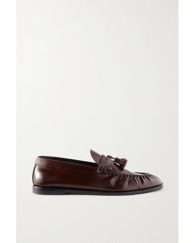 The Row Calfskin Tassel Boyfriend Loafers in White Lyst