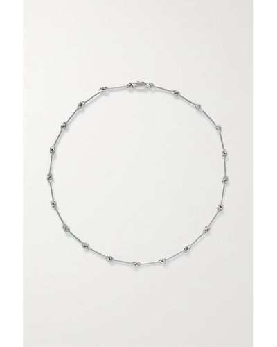 Laura Lombardi + Net Sustain Treccia Platinum-plated Necklace - White