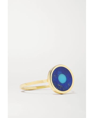 Jennifer Meyer Evil Eye 18-karat Gold, Lapis Lazuli And Turquoise Ring - Metallic
