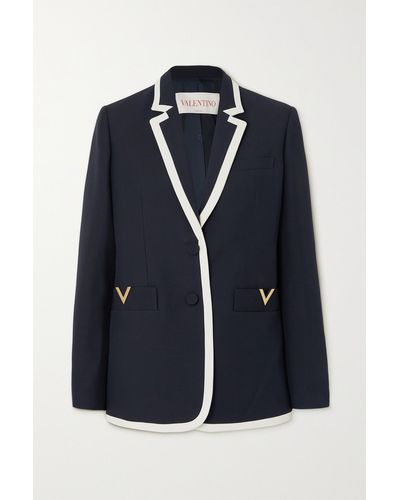 Valentino Garavani Gegen Gold Crepe Couture Blazer - Blau